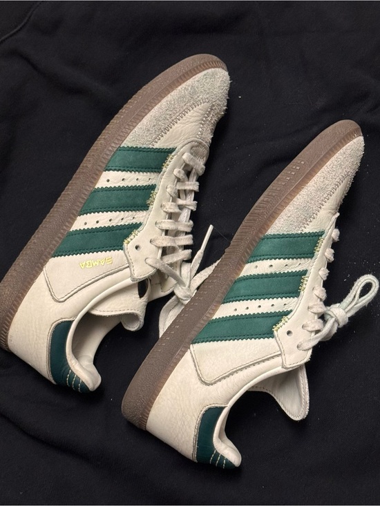 adidas Shoes - adidas Samba Sneakers in Off-White and Green